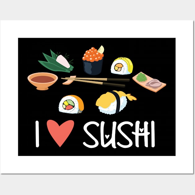 Modern Unique Japanese Sushi Sashimi Soy  Gift Wall Art by SkivingtonAllanss